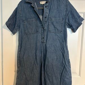Madewell Blue Denim Shirt Dress